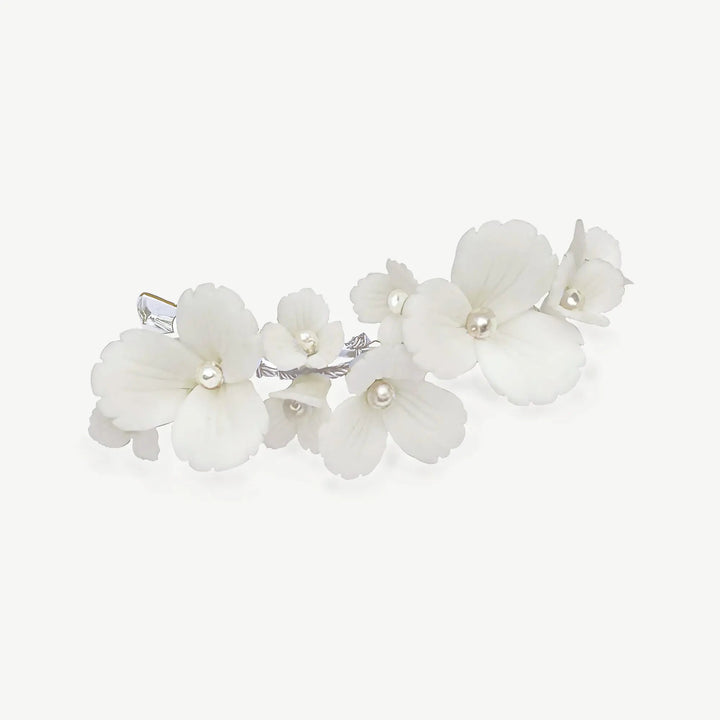 PINCE À CHEVEUX MARIAGE EN CÉRAMIQUE FLEUR DE SUREAU Ivory and co