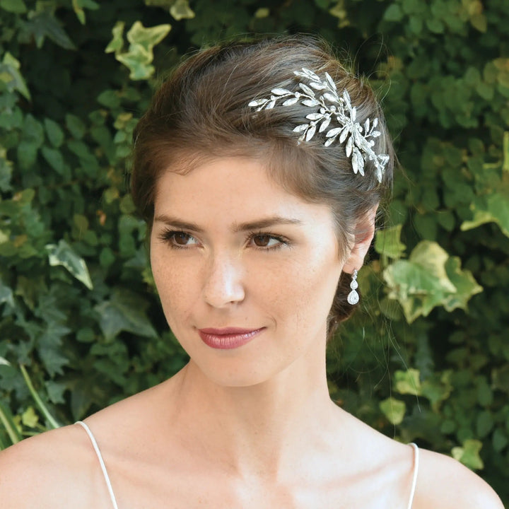 PINCE À CHEVEUX MARIAGE WINTERSWEET EN CRISTAUX ARGENTÉS Ivory and co