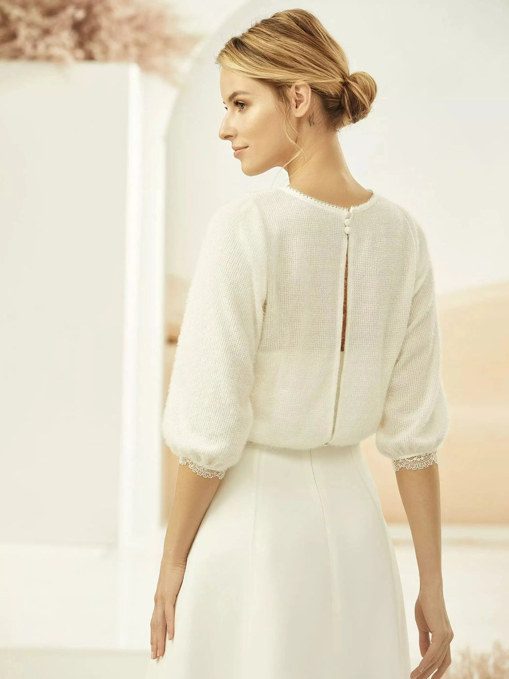 PULL MARIÉE EFFET CACHEMIRE E334 Bianco evento