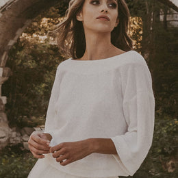 Pull de mariée Remi SW10 – maille effet angora – manches 3/4