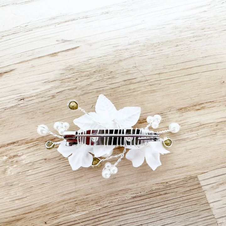 REMONE TRAINE FLEURS PERLES ET STRASS Y080 Bianco Evento