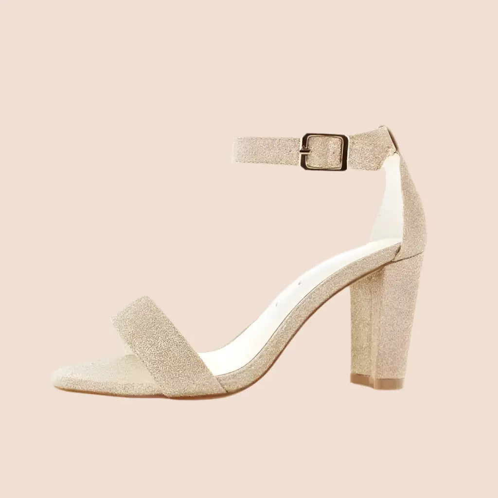 SANDALES GLITTER DORÉ BIARRITZ WHITE LADY