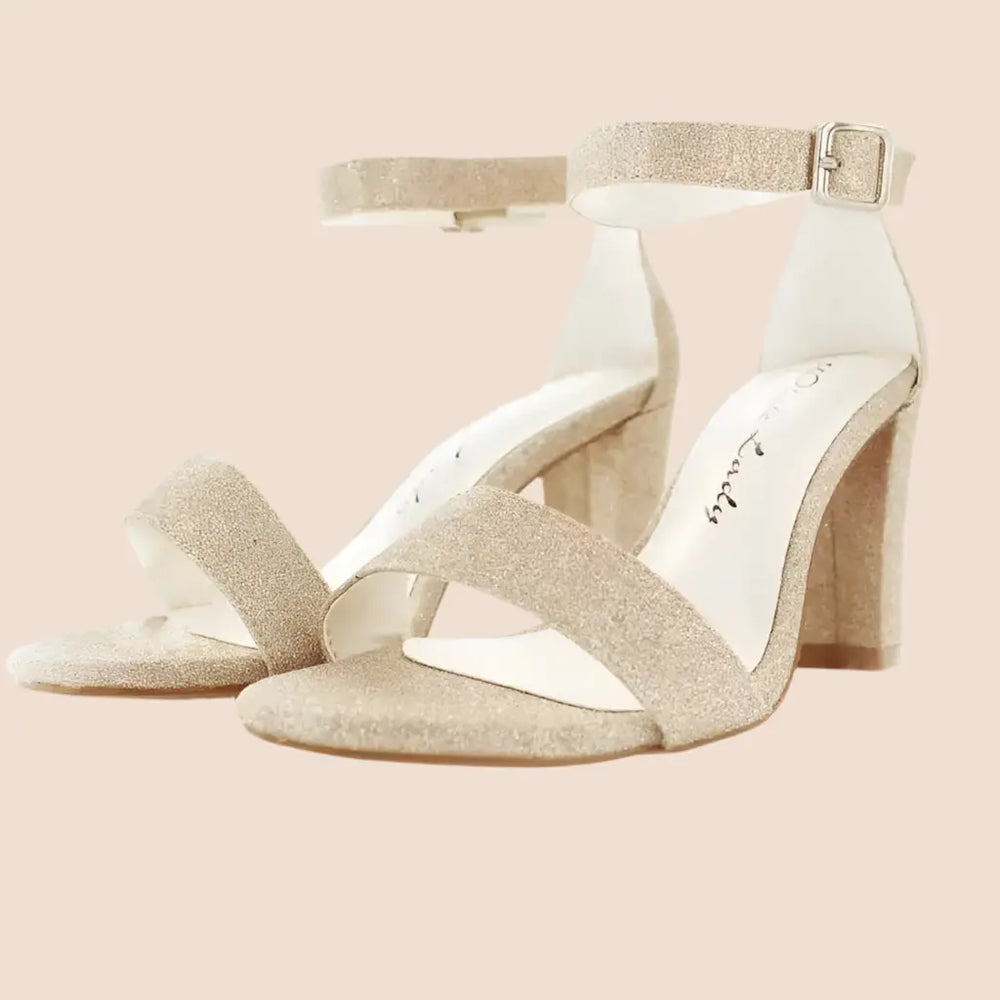 SANDALES GLITTER DORÉ BIARRITZ WHITE LADY