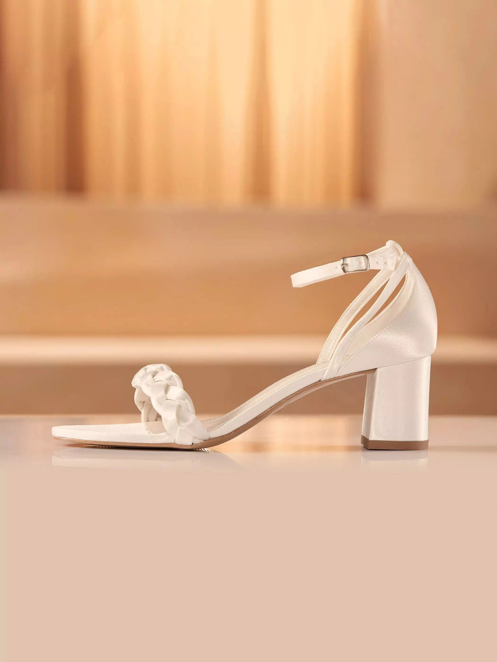 SANDALES MARIÉE EN SATIN TEA - Mas Accessoires