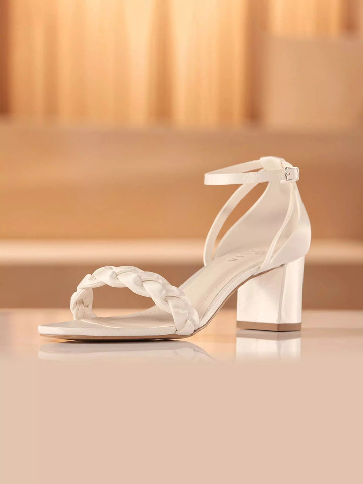 SANDALES MARIÉE EN SATIN TEA - Mas Accessoires
