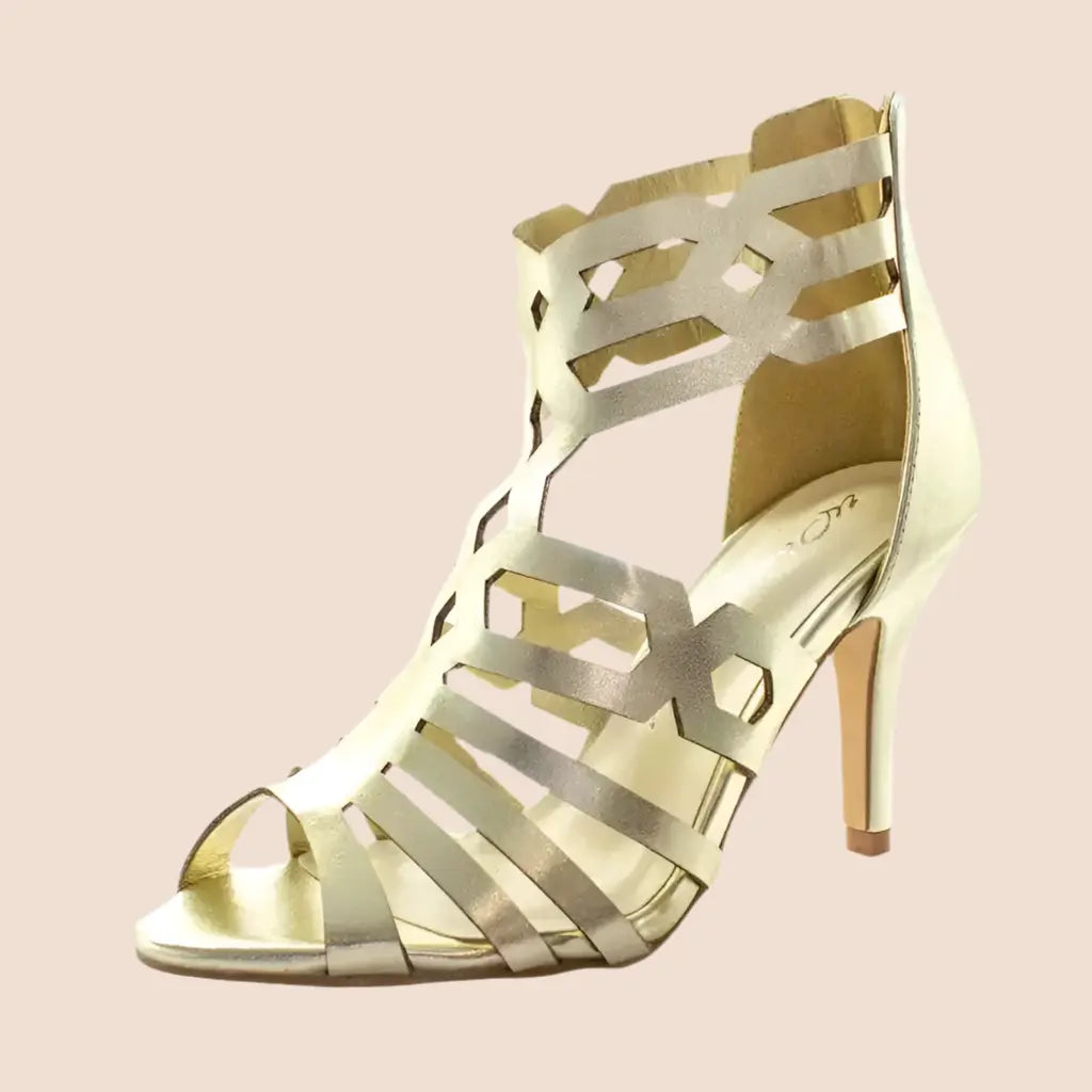 SANDALES MONTANTES DORÉES ROMA White lady