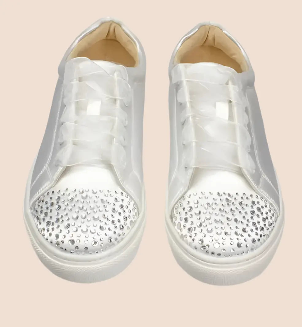 SNEAKERS SATIN ET STRASS White lady