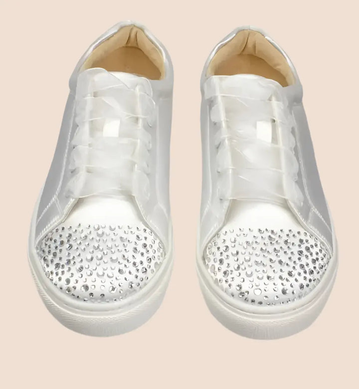 SNEAKERS SATIN ET STRASS White lady