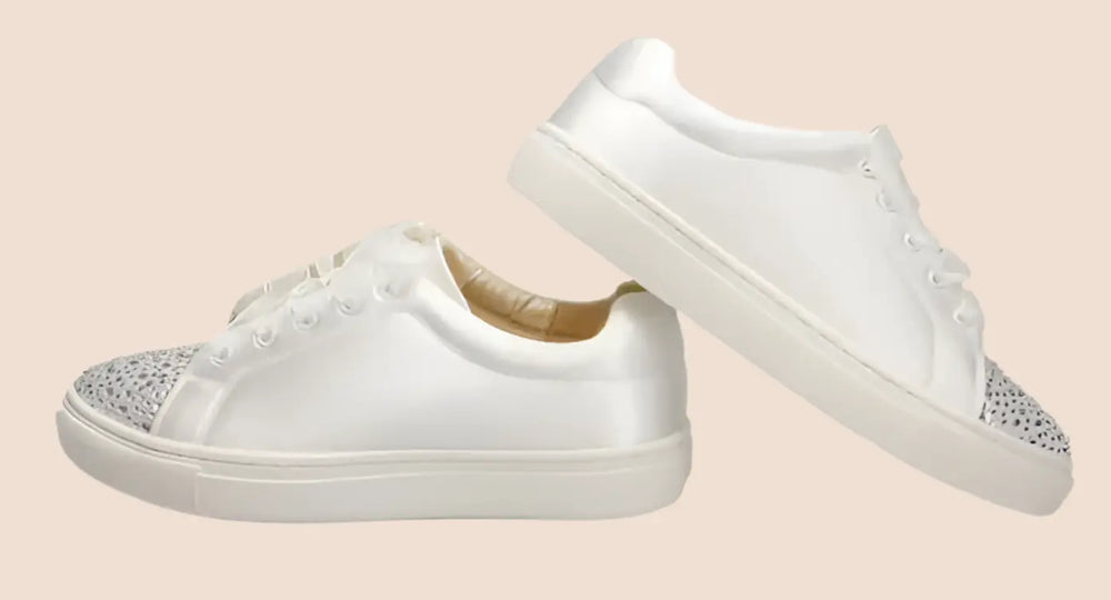 SNEAKERS SATIN ET STRASS White lady