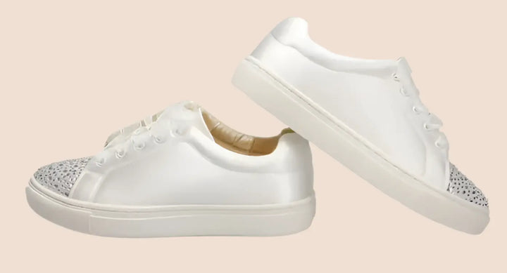 SNEAKERS SATIN ET STRASS White lady