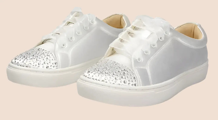 SNEAKERS SATIN ET STRASS White lady