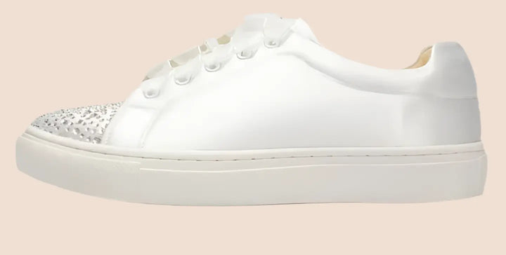SNEAKERS SATIN ET STRASS White lady