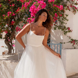 Surjupe de mariée Ingrid SD55 – tulle pailleté argent – amovible