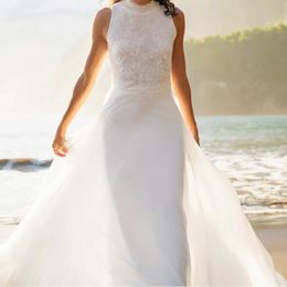 Surjupe de mariée Mariel SD65 – mousseline – amovible à traîne