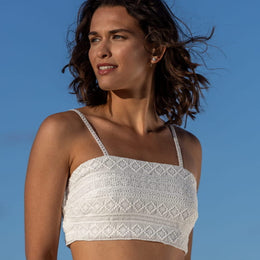 Top de mariée Epifania BK121 – dentelle bohème – fines bretelles