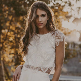 Top de mariée Rafaella BK90 – dentelle brillante – doublé