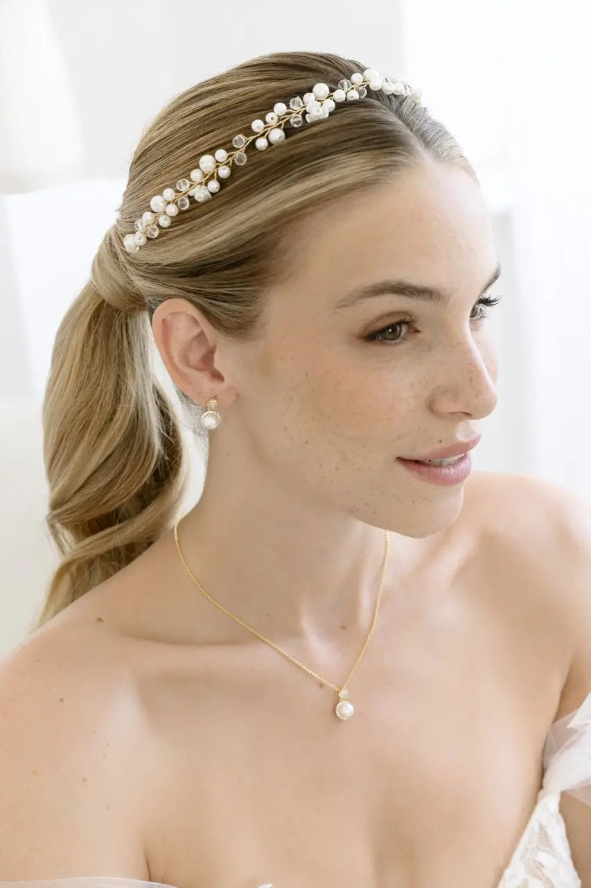 VIGNE CHEVEUX MARIÉE PERLES ET PETITES FLEURS HB0419 G.Westerleigh