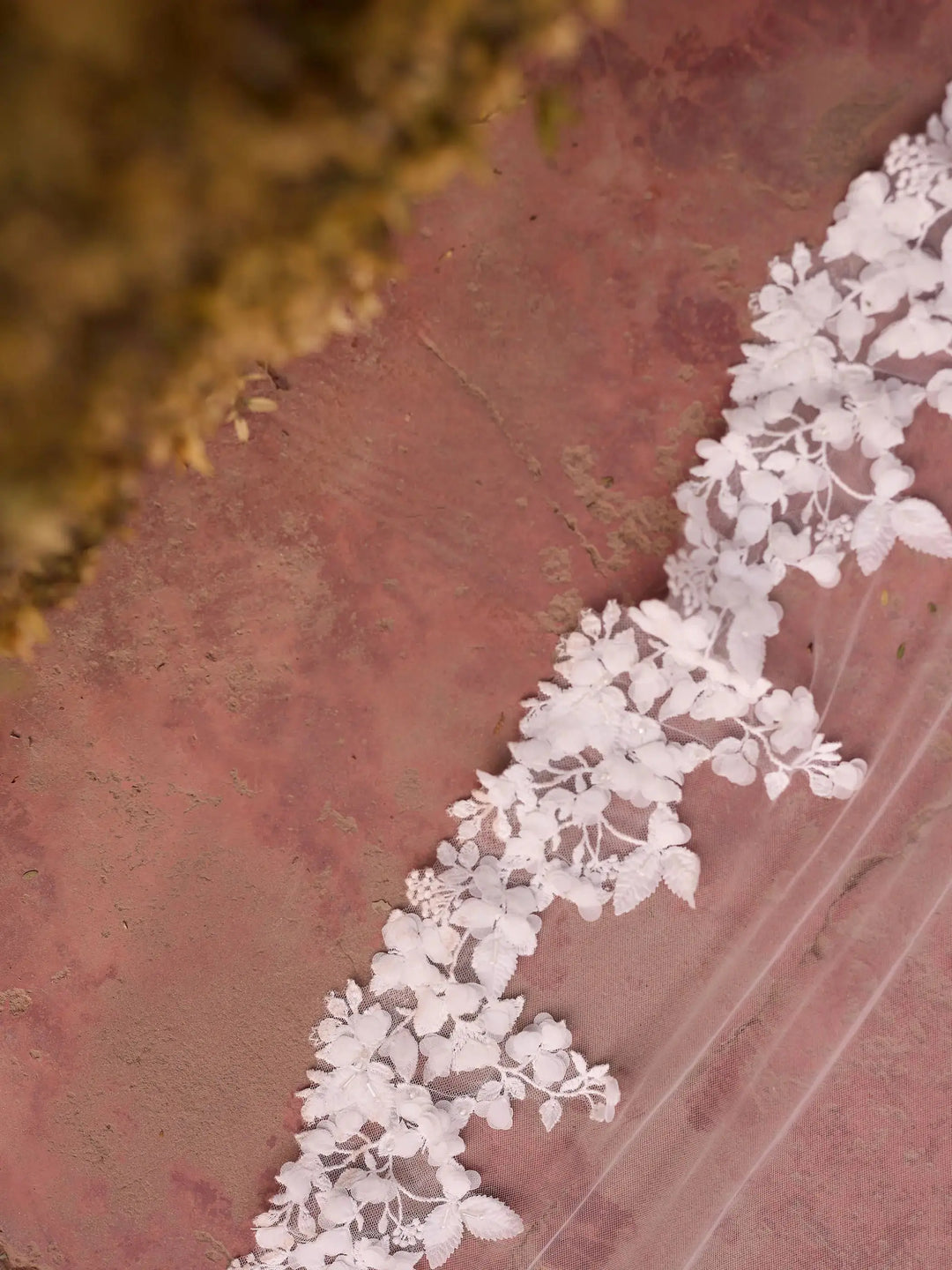 VOILE DE MARIÉE LONG S533 EN TULLE DOUX AVEC DENTELLE BRODÉE – 350 CM Bianco Evento