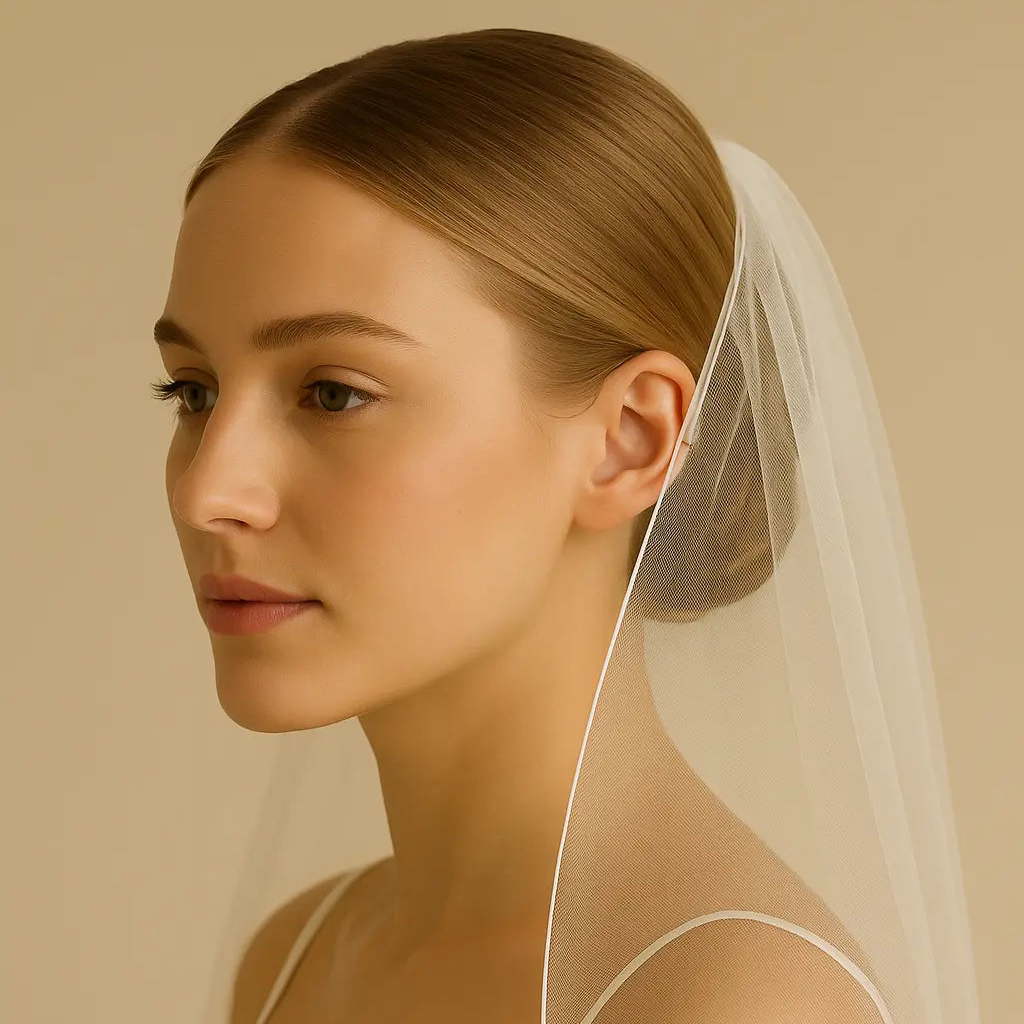 VOILE DE MARIÉE LONG SIMPLE TULLE SOUPLE S389 250 CM Bianco Evento