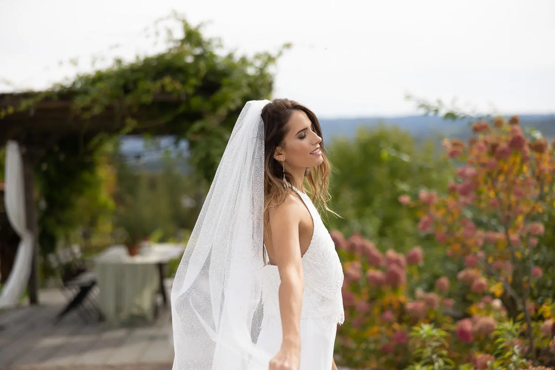 VOILE DE MARIÉE BROCARD ARGENT TRITA WD78 Novias