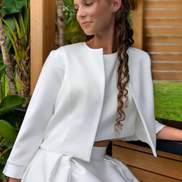 Veste de mariée Ofelia B102 – satin mikado – courte