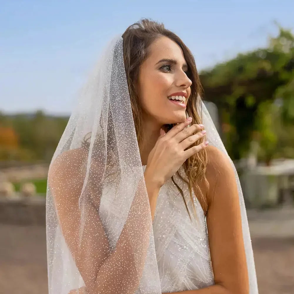 Voiles de mariée pailletés, strass et sequins, Mas Accessoires