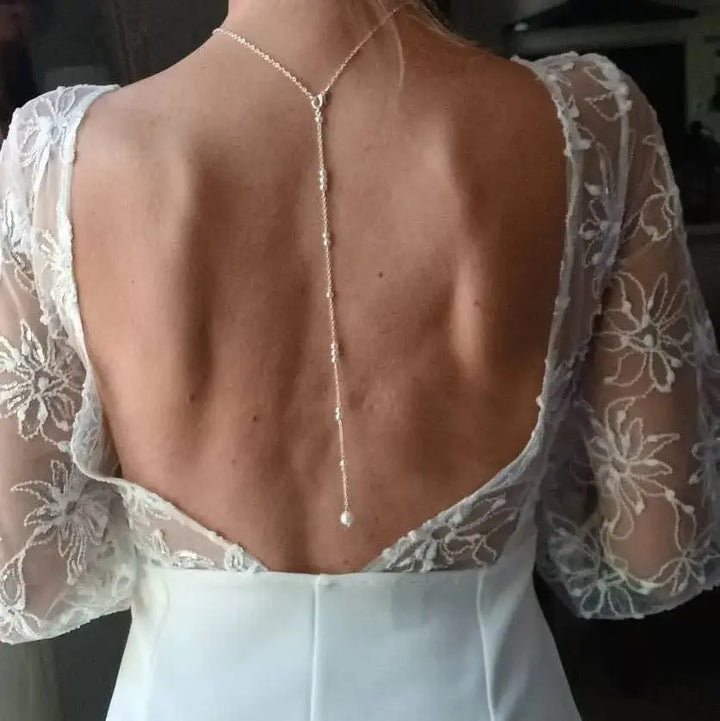 Collier De Dos Perlée- Bijou De Dos Argenté Et Blanc, Chic E: Argenté / Nacré Ivoire / Acier L'atelier du 6