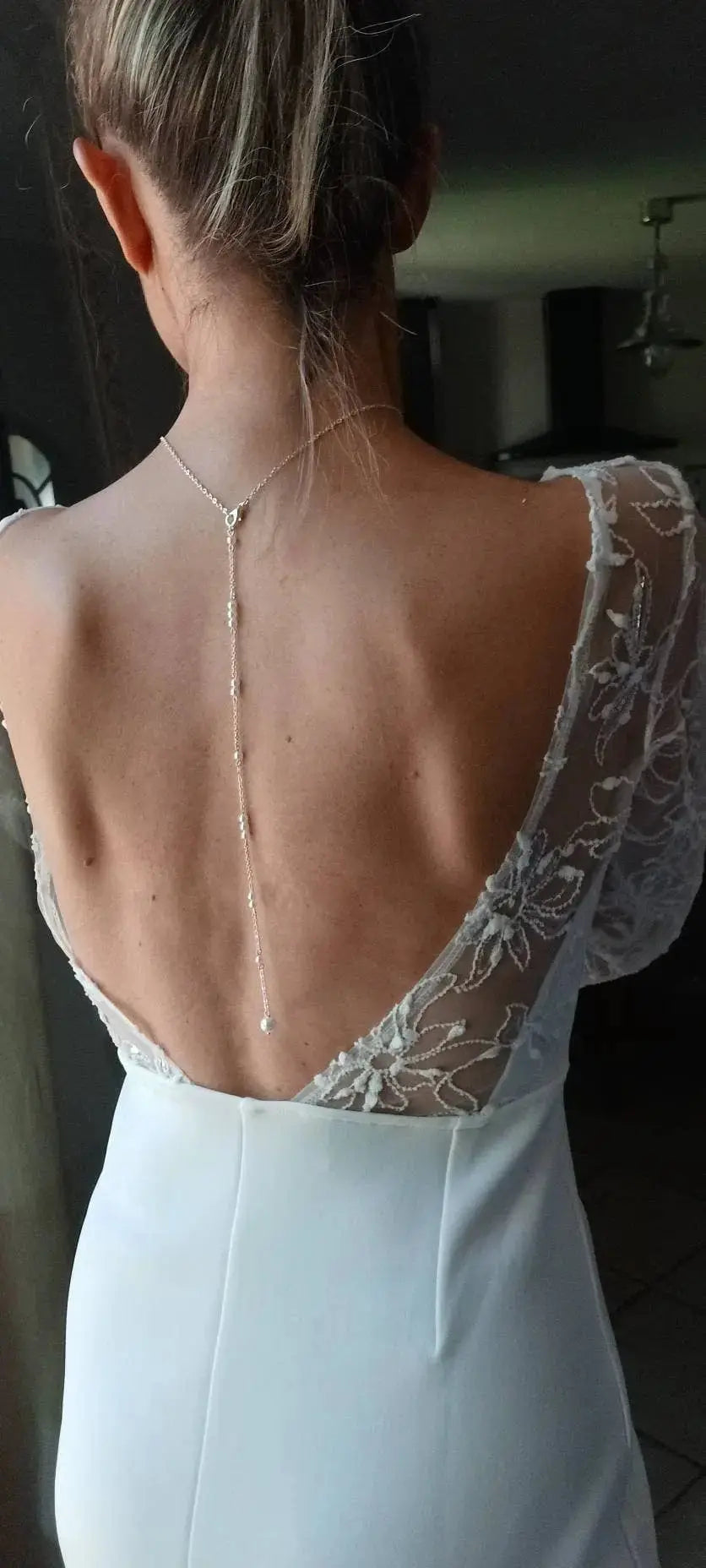 Collier De Dos Perlée- Bijou De Dos Argenté Et Blanc, Chic E: Argenté / Nacré Ivoire / Acier L'atelier du 6