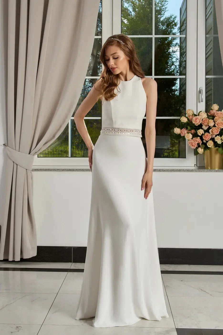 ADRIANA – JUPE MARIÉE CRÊPE LIGNE A – SD40 Novias