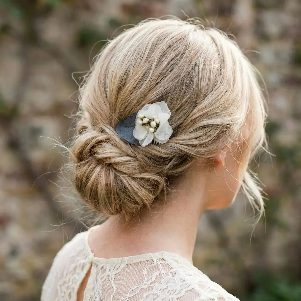 ALBA – PETIT PEIGNE MARIÉE HORTENSIA BLANC L'atelier du 6