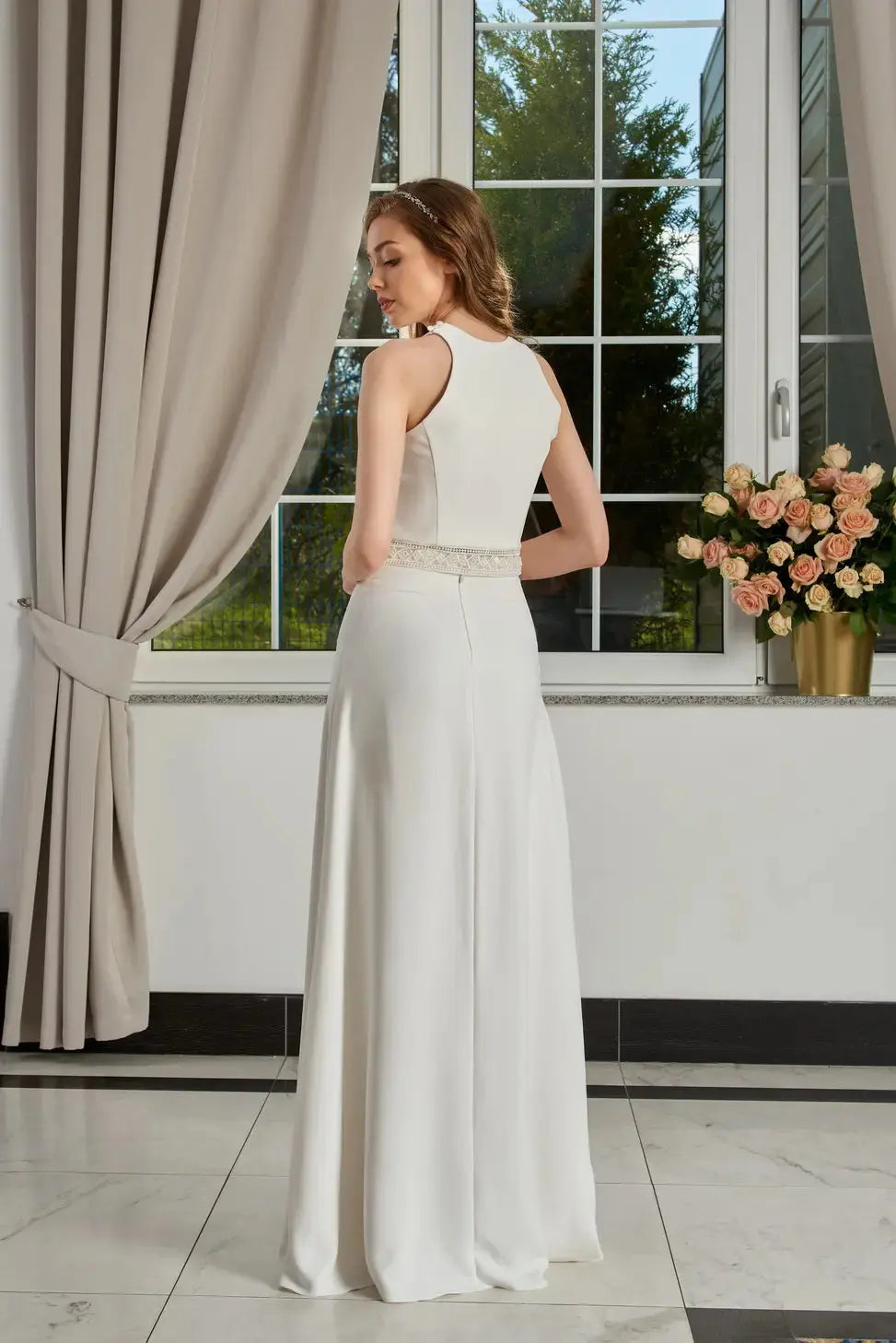 AMY – JUPE MARIÉE CRÊPE COUPE FOURREAU  – SD41 Novias