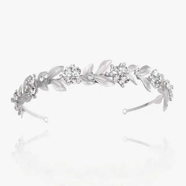 ANAÏS – BANDEAU DIADÈME MARIÉE FEUILLAGE CRISTAUX Ivory and co
