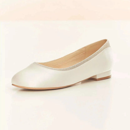 BALLERINE EN SATIN IVOIRE ROMY AVALIA