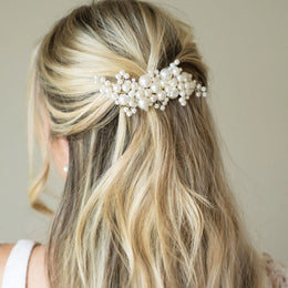 Barrette de mariée Blossom – perles et argent