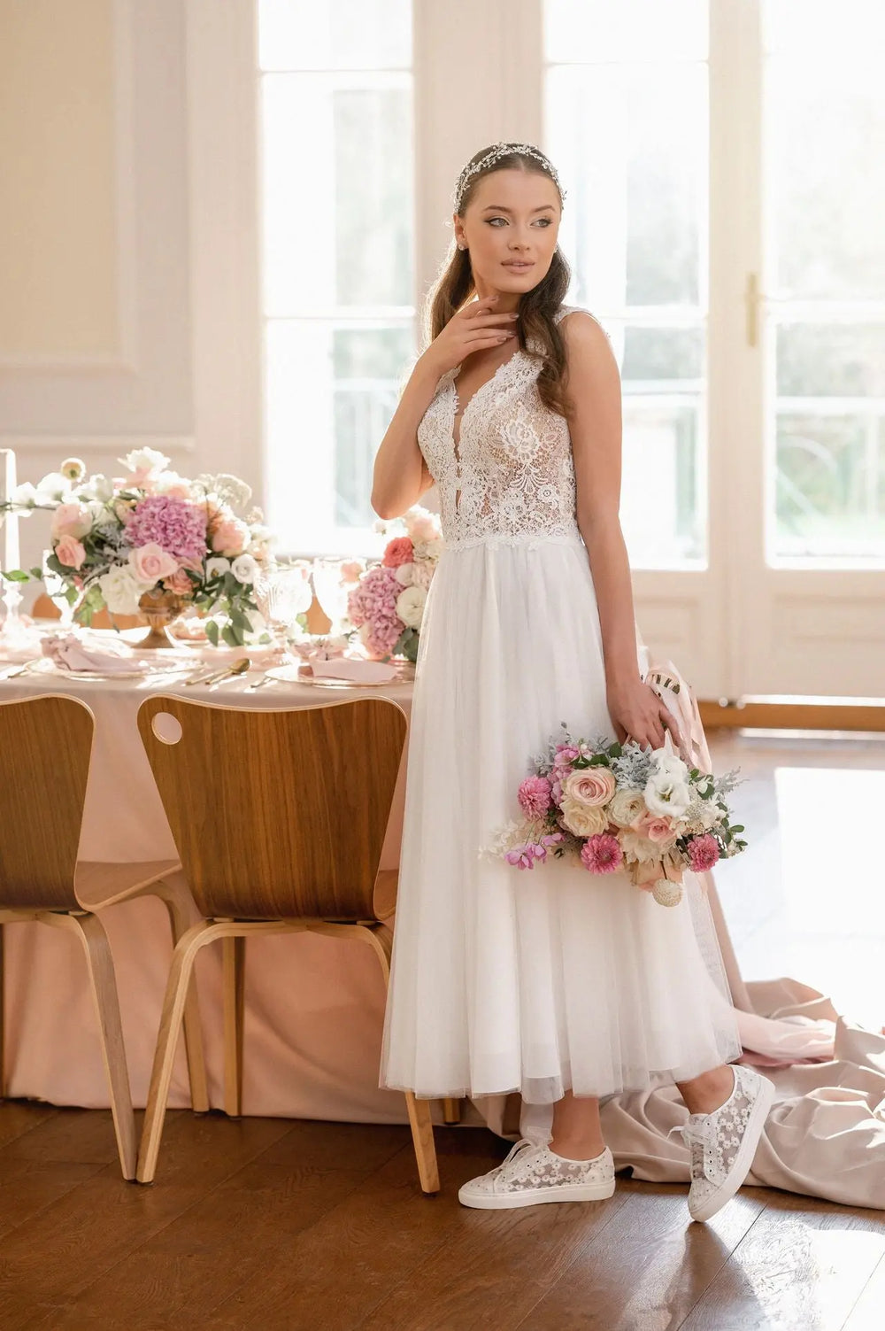 BASKETS DE MARIÉE MARGERITA – SATIN IVOIRE ET FLEURS G.Westerleigh