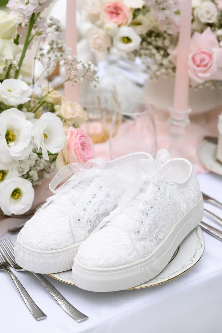 BASKETS DE MARIÉE NOREEN – DENTELLE IVOIRE À PLATEFORME CONFORTABLE G.Westerleigh