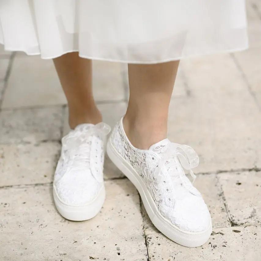 BASKETS DE MARIÉE NOREEN – DENTELLE IVOIRE À PLATEFORME CONFORTABLE G.Westerleigh