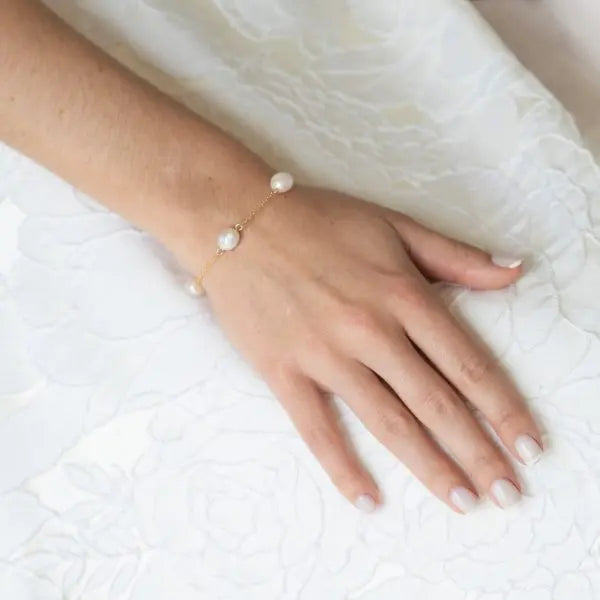 BERMUDA – BRACELET CHAÎNE & PERLES BAROQUES Ivory and co