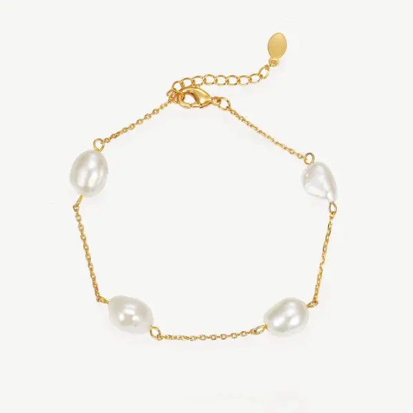 BERMUDA – BRACELET CHAÎNE & PERLES BAROQUES Ivory and co