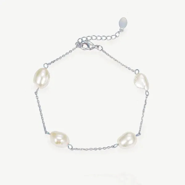 BERMUDA – BRACELET CHAÎNE & PERLES BAROQUES Ivory and co