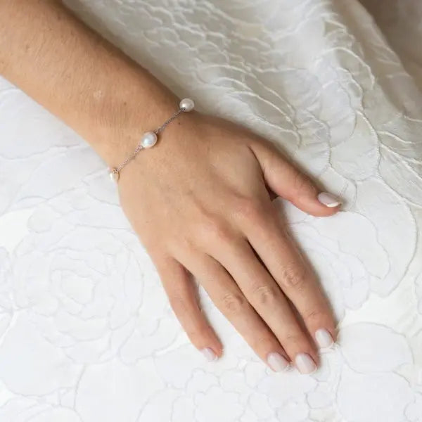 BERMUDA – BRACELET CHAÎNE & PERLES BAROQUES Ivory and co