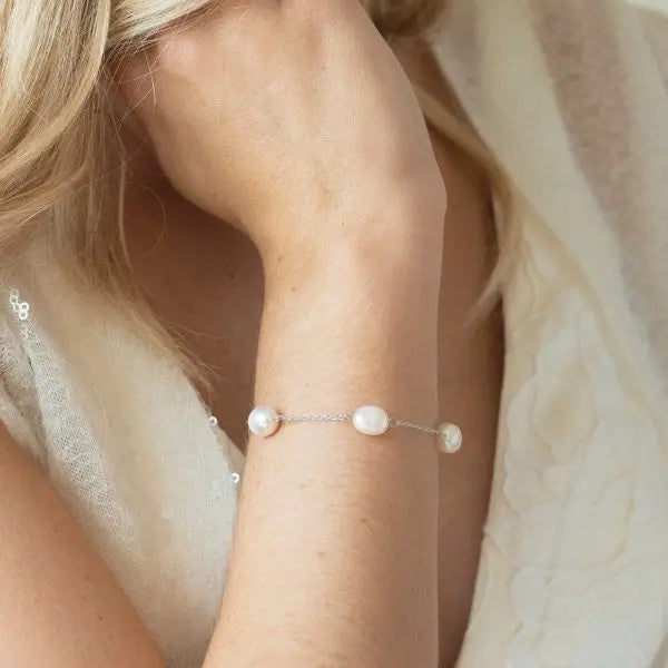 BERMUDA – BRACELET CHAÎNE & PERLES BAROQUES Ivory and co