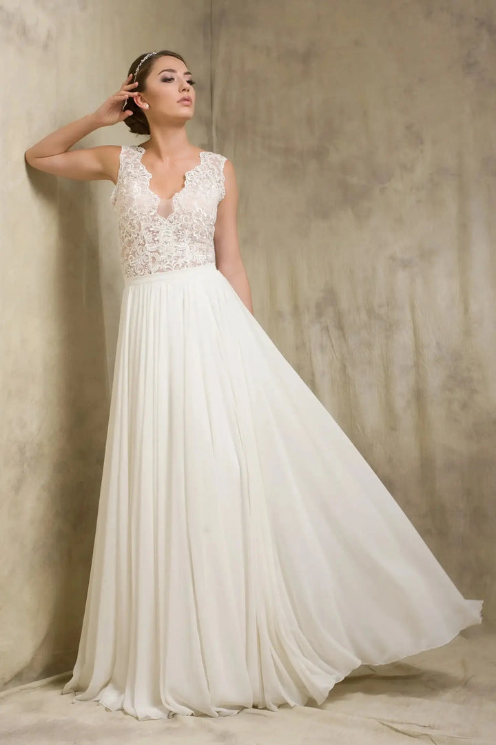 BIBI – JUPE MARIÉE CHIFFON FLUIDE Novias
