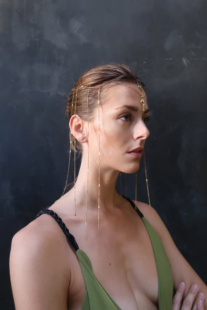 BIJOU DE TÊTE DE MARIAGE « MERMAID » – PLAQUÉ OR 18 CARATS, SORRY MAJESTY