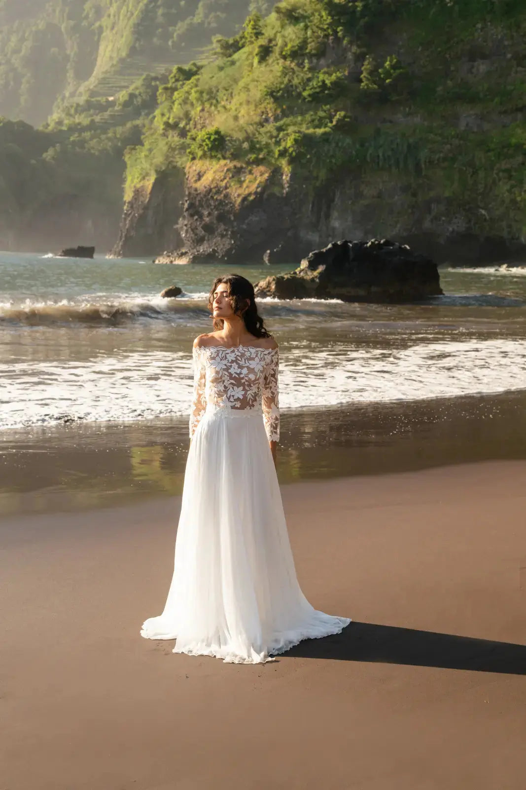 BOLÉRO DE MARIÉE DENTELLE FLORALE À PAILLETTES - MONICA BK128 Novias