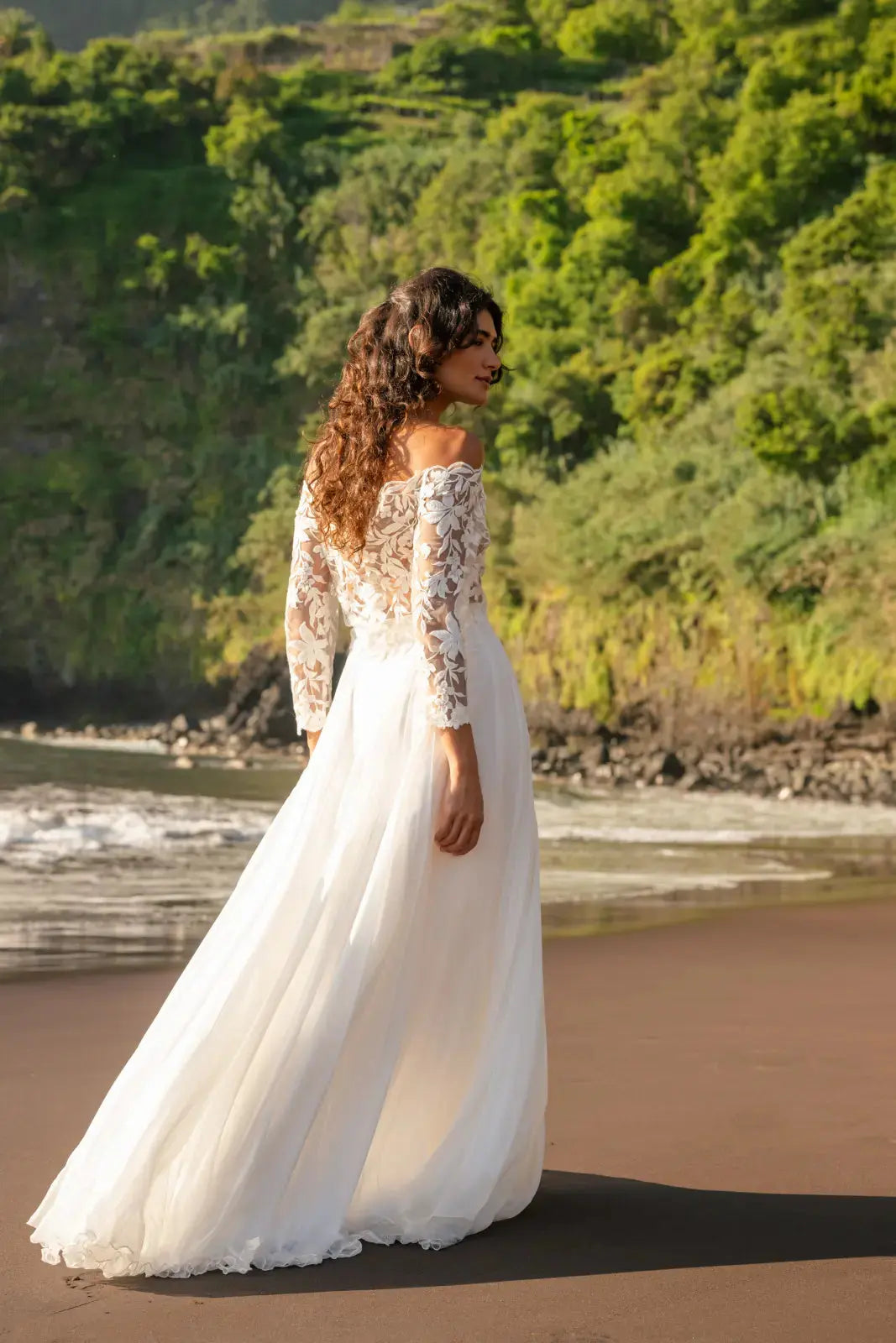 BOLÉRO DE MARIÉE DENTELLE FLORALE À PAILLETTES - MONICA BK128 Novias