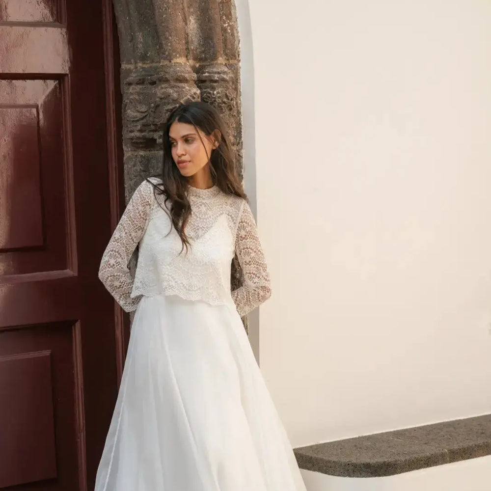 BOLÉRO DE MARIÉE EN DENTELLE MANCHES LONGUES - MIRELLA BK127 Novias