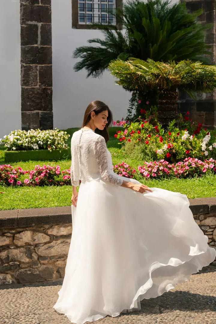 BOLÉRO DE MARIÉE EN DENTELLE MANCHES LONGUES - MIRELLA BK127 Novias