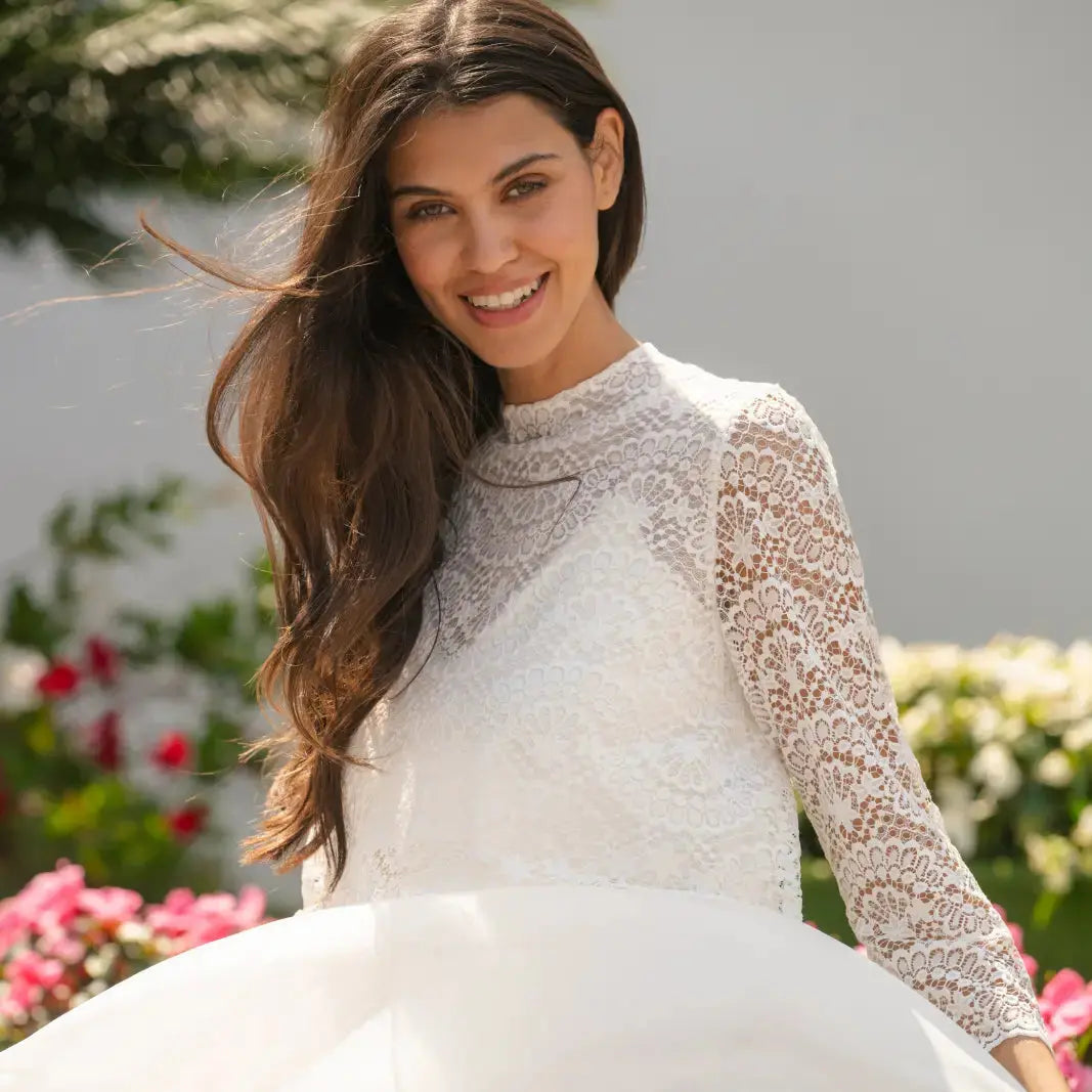 BOLÉRO DE MARIÉE EN DENTELLE MANCHES LONGUES - MIRELLA BK127 Novias