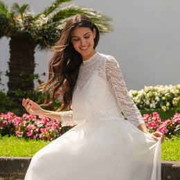 Boléro de mariée Mirella BK127 – dentelle, manches longues